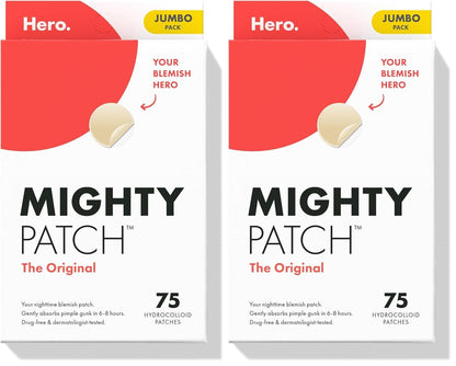 Mighty Patch Original from Hero Cosmetics - Hydrocolloid Acne Pimple Patch for Zits and Blemishes, Spot Treatment Stickers for Face and Skin, Vegan and Cruelty Free (36 Count)