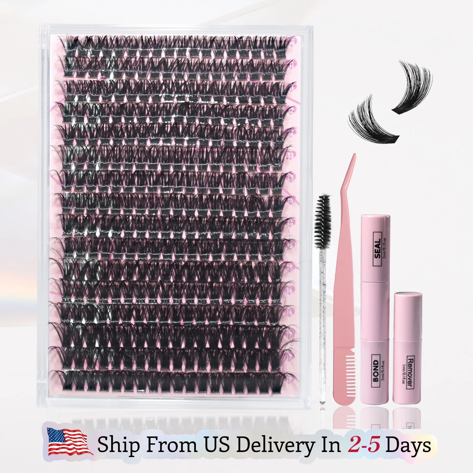 320PCS DIY Cluster Lashes Kit Fierce 60D | D Curl 10-18mm Mixed Dense Manga Lash Clusters | Heat Bonded Fox Eye Individual Lashes with Bond and Seal | Waterproof Long-Lasting Home Makeup
