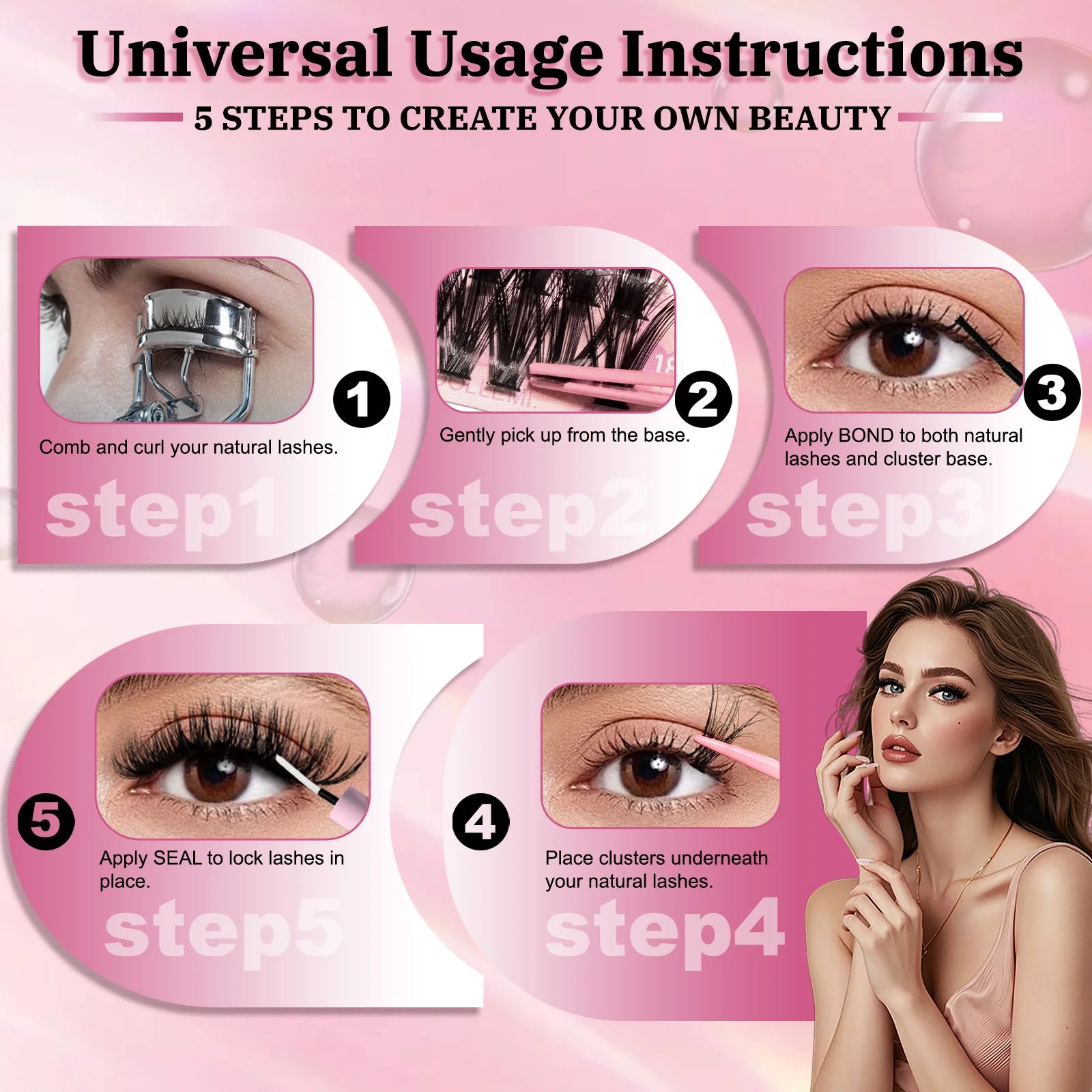 320PCS DIY Cluster Lashes Kit Fierce 60D | D Curl 10-18mm Mixed Dense Manga Lash Clusters | Heat Bonded Fox Eye Individual Lashes with Bond and Seal | Waterproof Long-Lasting Home Makeup
