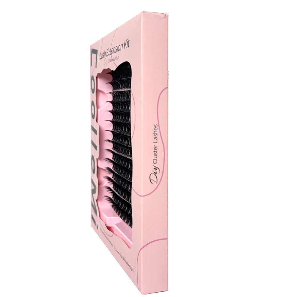 320PCS DIY Cluster Lashes Kit Fierce 60D | D Curl 10-18mm Mixed Dense Manga Lash Clusters | Heat Bonded Fox Eye Individual Lashes with Bond and Seal | Waterproof Long-Lasting Home Makeup