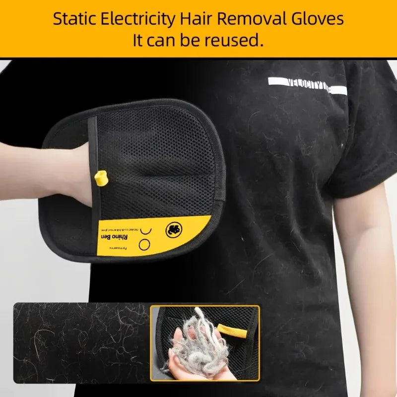Large Size Pet Hair Removal Gloves, Static Cat Grooming Gloves, Polypropylene Fur Dander Remover for Dogs Cats