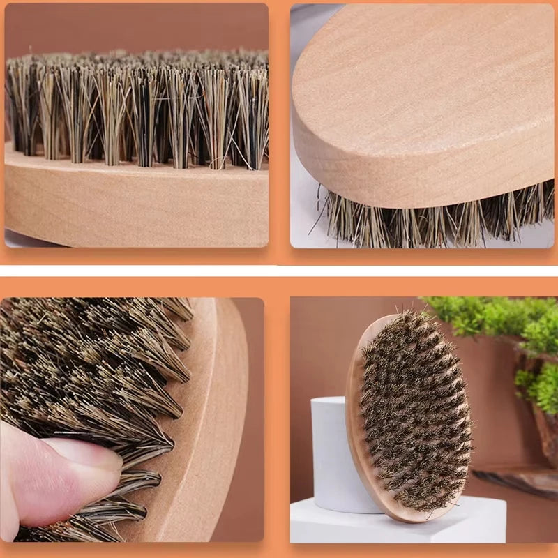Natural Boar Bristle Beard Brush for Men Bamboo Face Massage That Works Wonders To Comb Beards and Mustache Drop Shipping