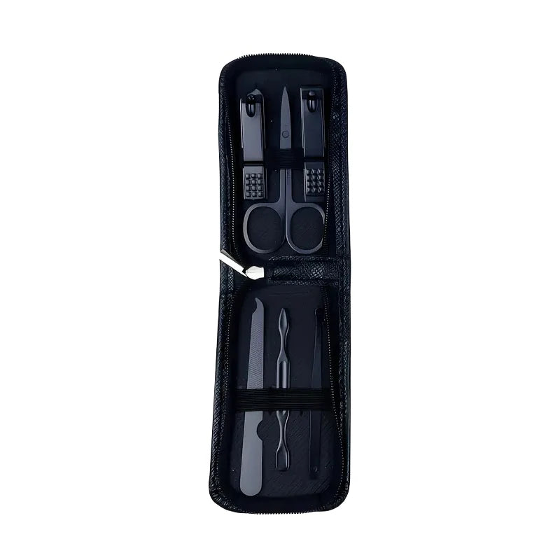 6/9pcs Professional Nail Care Kit with Travel Case Stainless Steel Nail Clipper Cuticle Plier Hand Foot Care Tools Modern Design