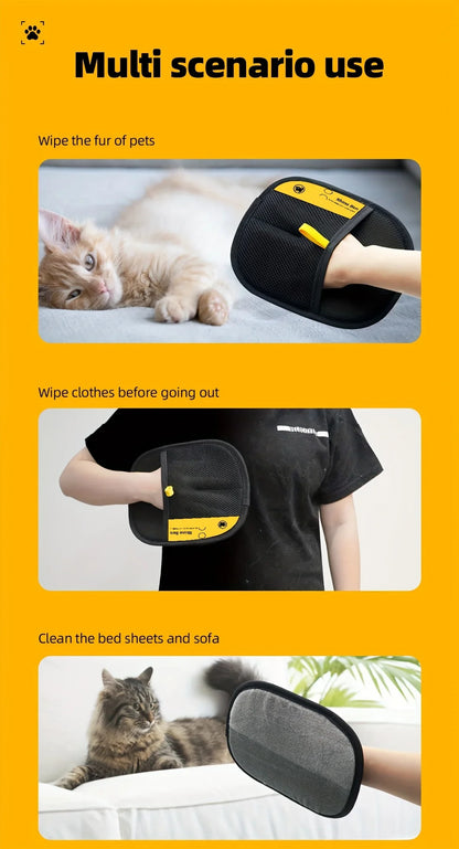 Large Size Pet Hair Removal Gloves, Static Cat Grooming Gloves, Polypropylene Fur Dander Remover for Dogs Cats