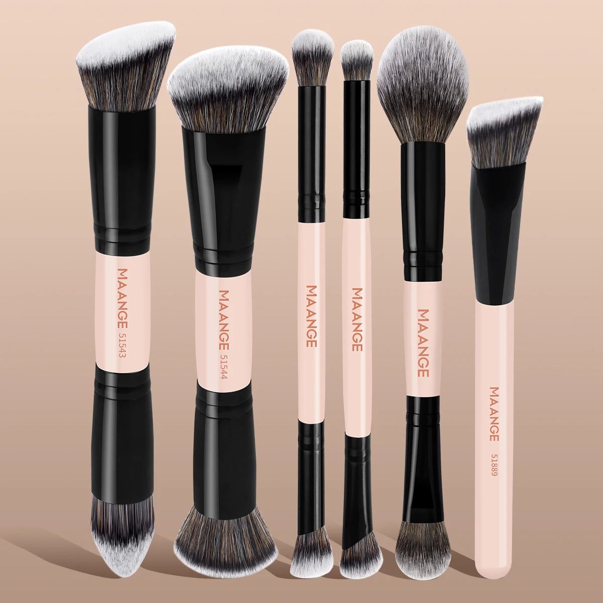 MAANGE 6pcs Makeup Brushes Set Double Head Foundation Brush Concealer Brush Blending Eyeshadow Brushes Set Portable Beauty Tools