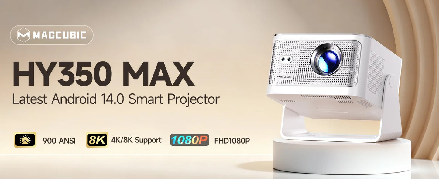 Magcubic 8K Wifi6 Projector 290ANSI Android 14 Dual WIFI Allwinner H726 BT5.0 1280*720P Home Cinema Outdoor portable HY300 Pro +