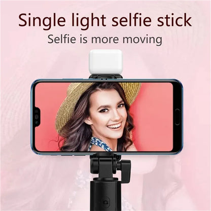 Portable Bluetooth Selfie Stick Tripod Holder with Remote Shutter Fill Light Extendable Wireless Remote Retractable Phone Stand