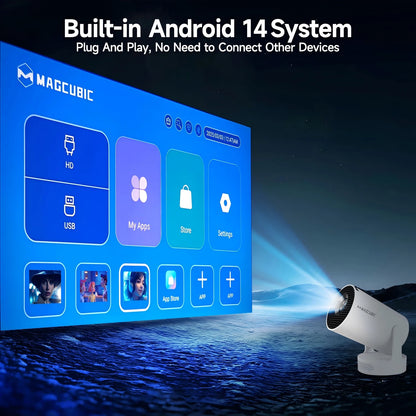 Magcubic 8K Wifi6 Projector 290ANSI Android 14 Dual WIFI Allwinner H726 BT5.0 1280*720P Home Cinema Outdoor portable HY300 Pro +