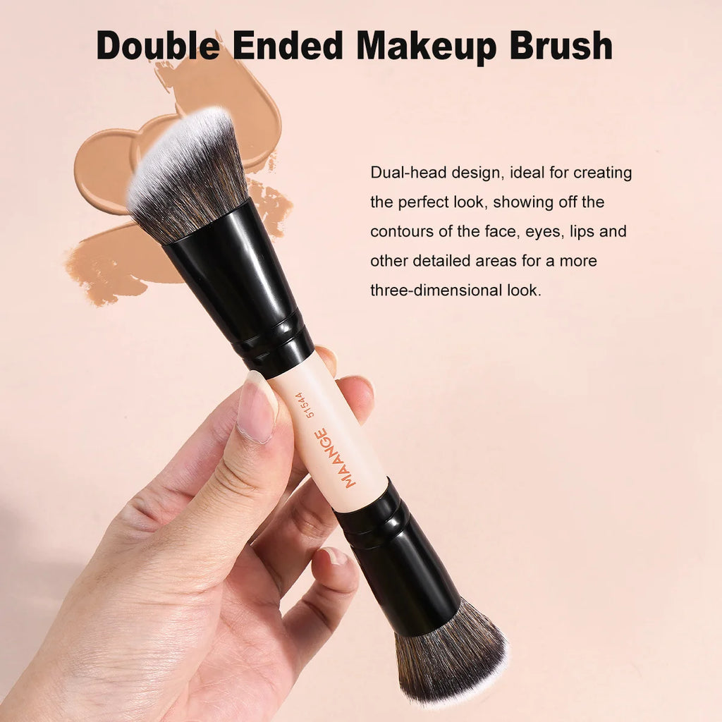 MAANGE 6pcs Makeup Brushes Set Double Head Foundation Brush Concealer Brush Blending Eyeshadow Brushes Set Portable Beauty Tools