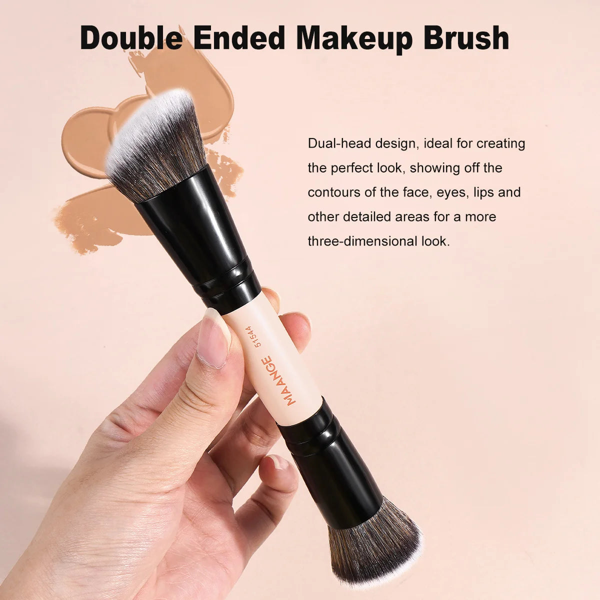 MAANGE 6pcs Makeup Brushes Set Double Head Foundation Brush Concealer Brush Blending Eyeshadow Brushes Set Portable Beauty Tools